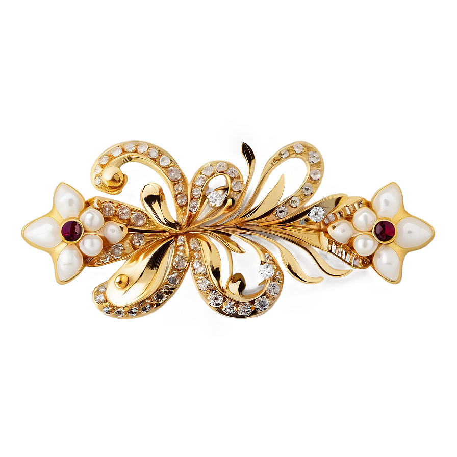 Luxury Gold Hair Clip Png 06132024 PNG image