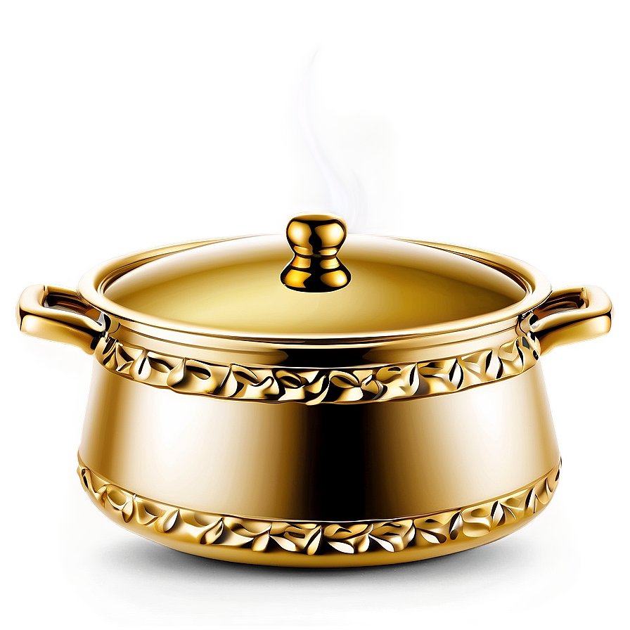 Luxury Gold-plated Cooking Pot Png Edy96 PNG image