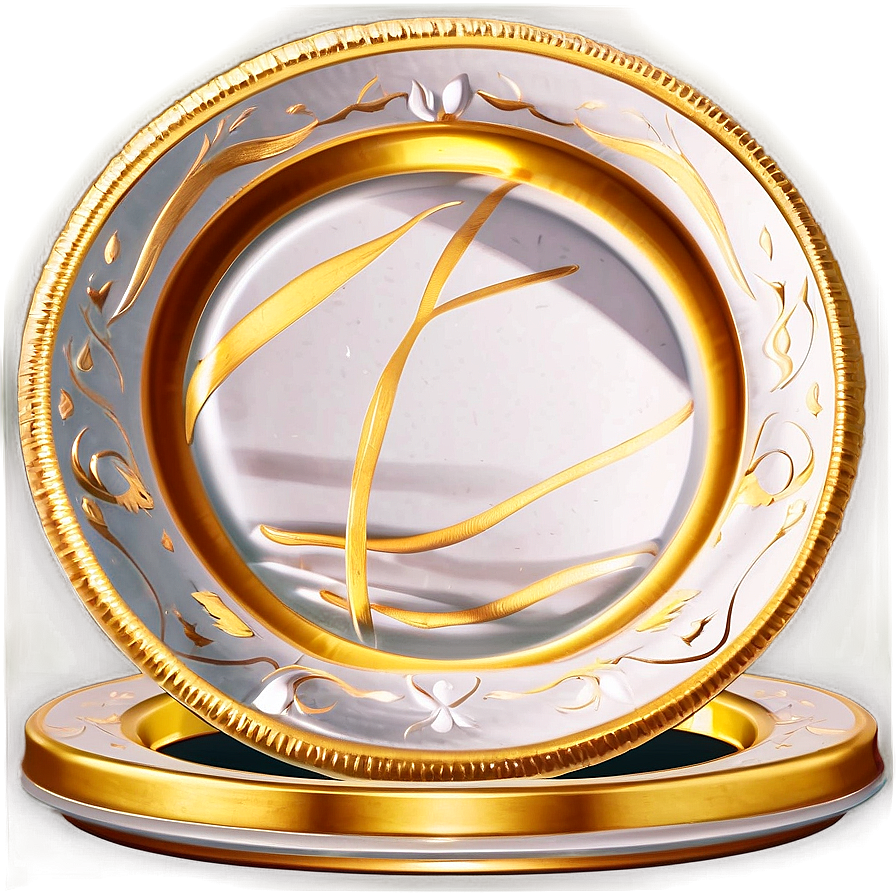 Luxury Gold-rimmed Plates Png 06202024 PNG image