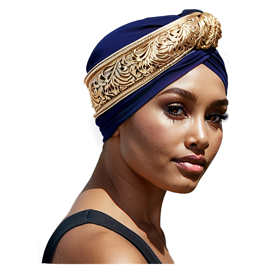 Luxury Gold-threaded Turban Png 06122024 PNG image