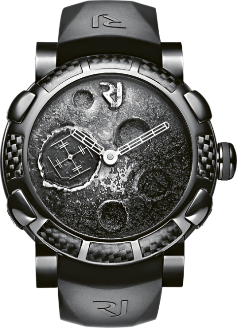 Luxury Moon Surface Watch Design PNG image