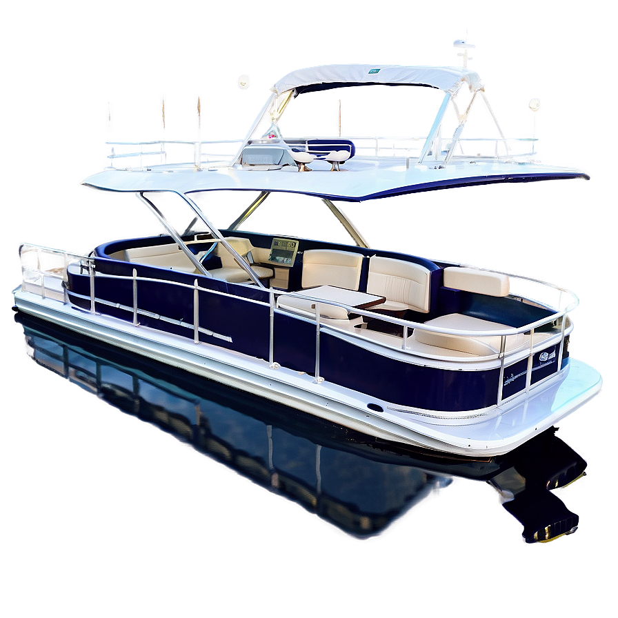 Luxury Pontoon Boat With Cabin Png Xcj64 PNG image