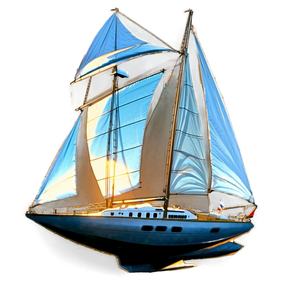 Luxury Sailboat At Sunset Png Sax86 PNG image