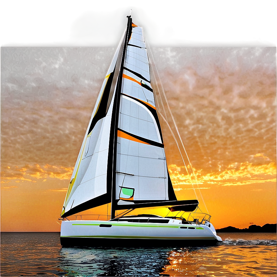 Luxury Sailboat At Sunset Png Yit68 PNG image