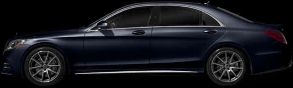 Luxury Sedan Blue Side View PNG image