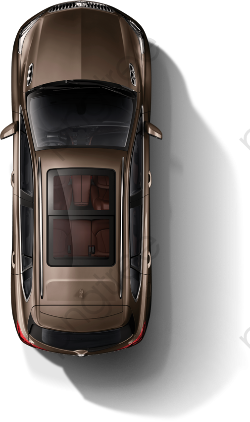 Luxury Sedan Top View Brown PNG image