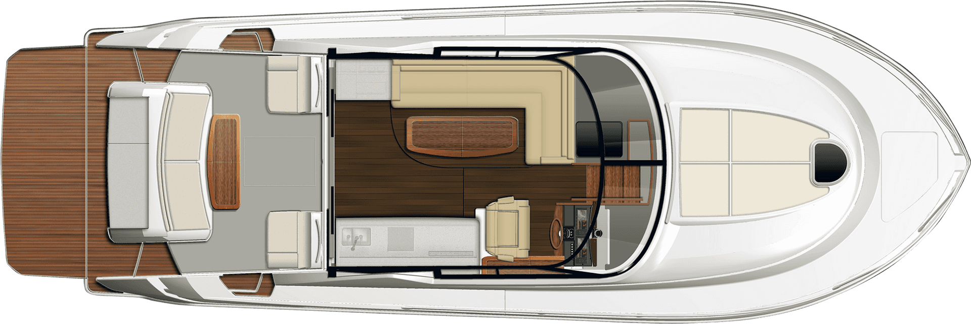 Luxury Yacht Top View Layout PNG image