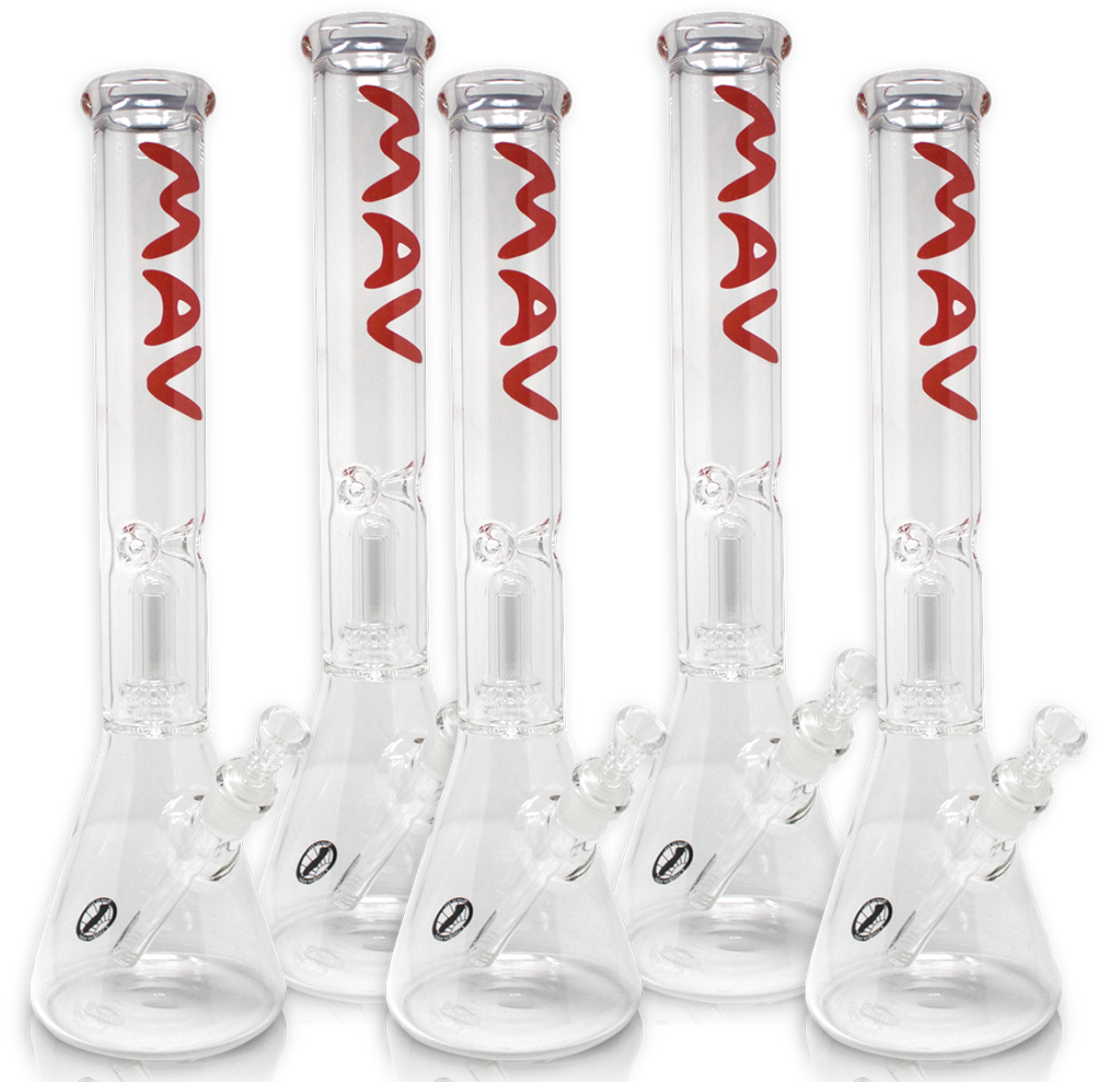 M A V Glass Bongs Row PNG image