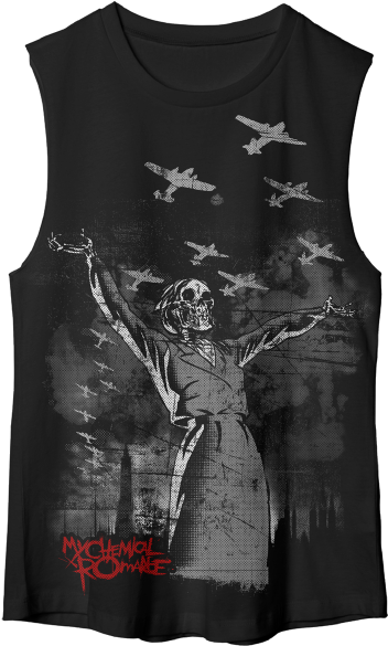M C R Skeleton Angel Tank Top PNG image
