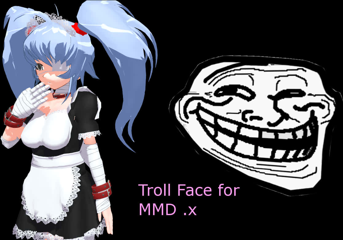 M M D Character With Troll Face PNG image