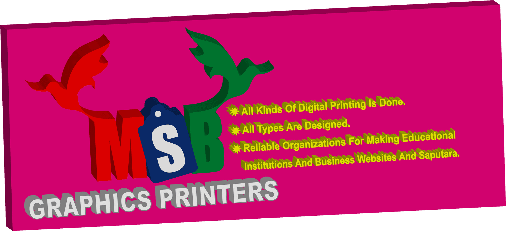M S B Graphics Printers Signage PNG image