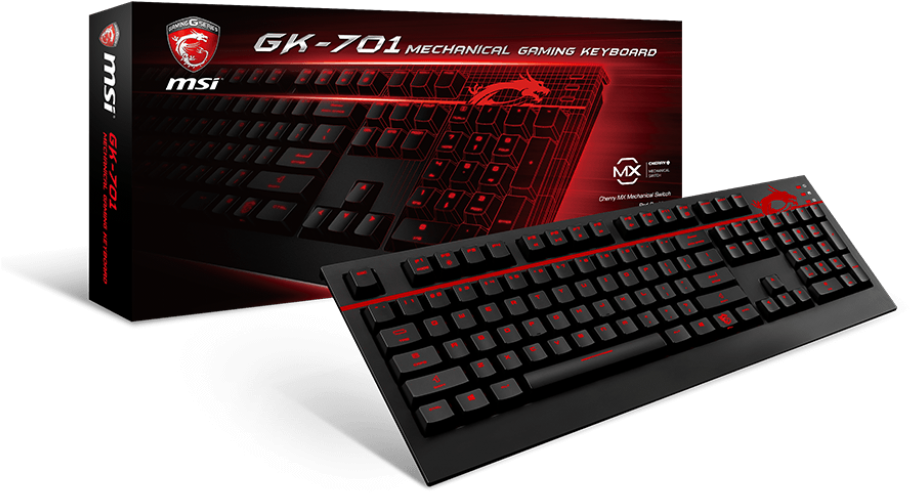 M S I G K701 Mechanical Gaming Keyboard PNG image
