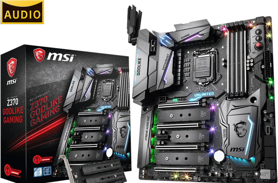 M S I Z370 Godlike Gaming Motherboard PNG image