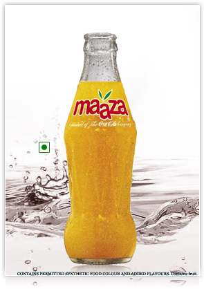 Maaza Mango Drink Bottle Splash PNG image