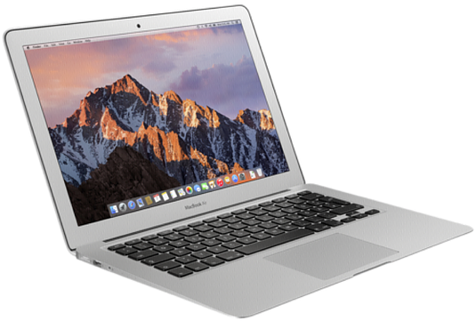 Mac Book Air Silver Open PNG image