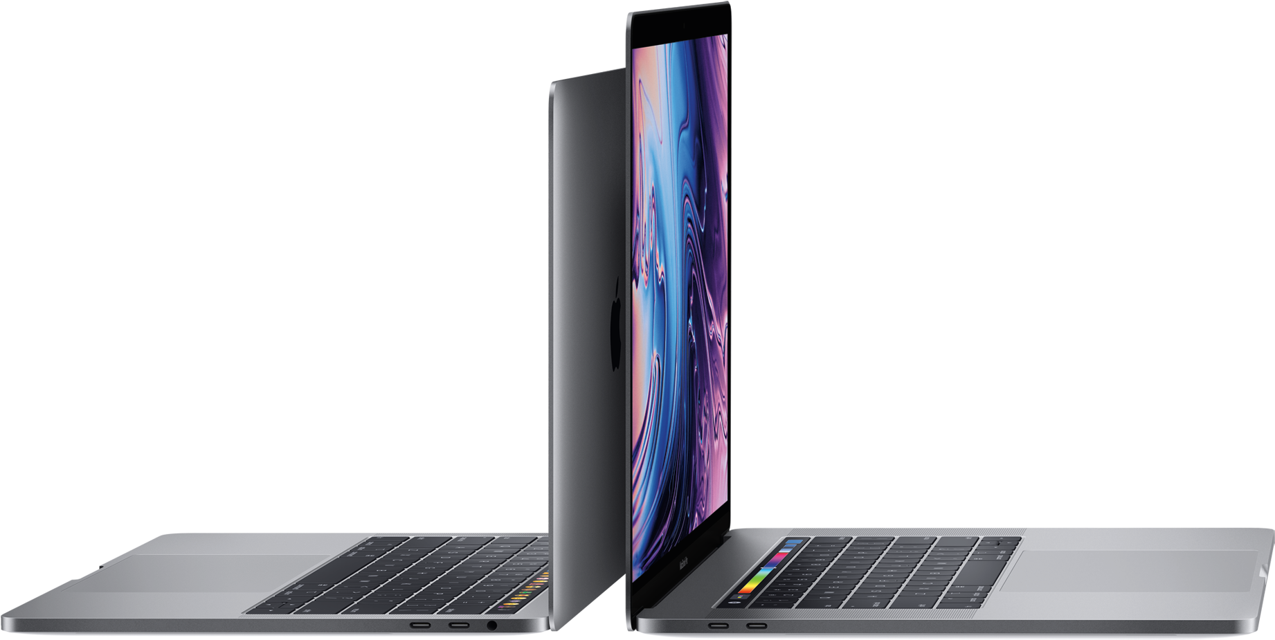 Mac Book Pro Openand Closed View PNG image