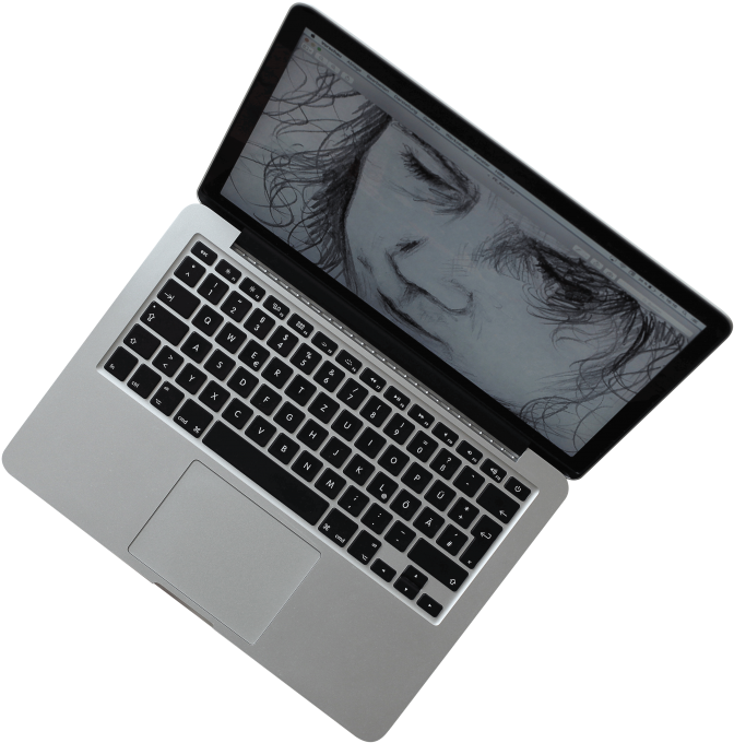 Mac Book Prowith Sketchon Screen PNG image