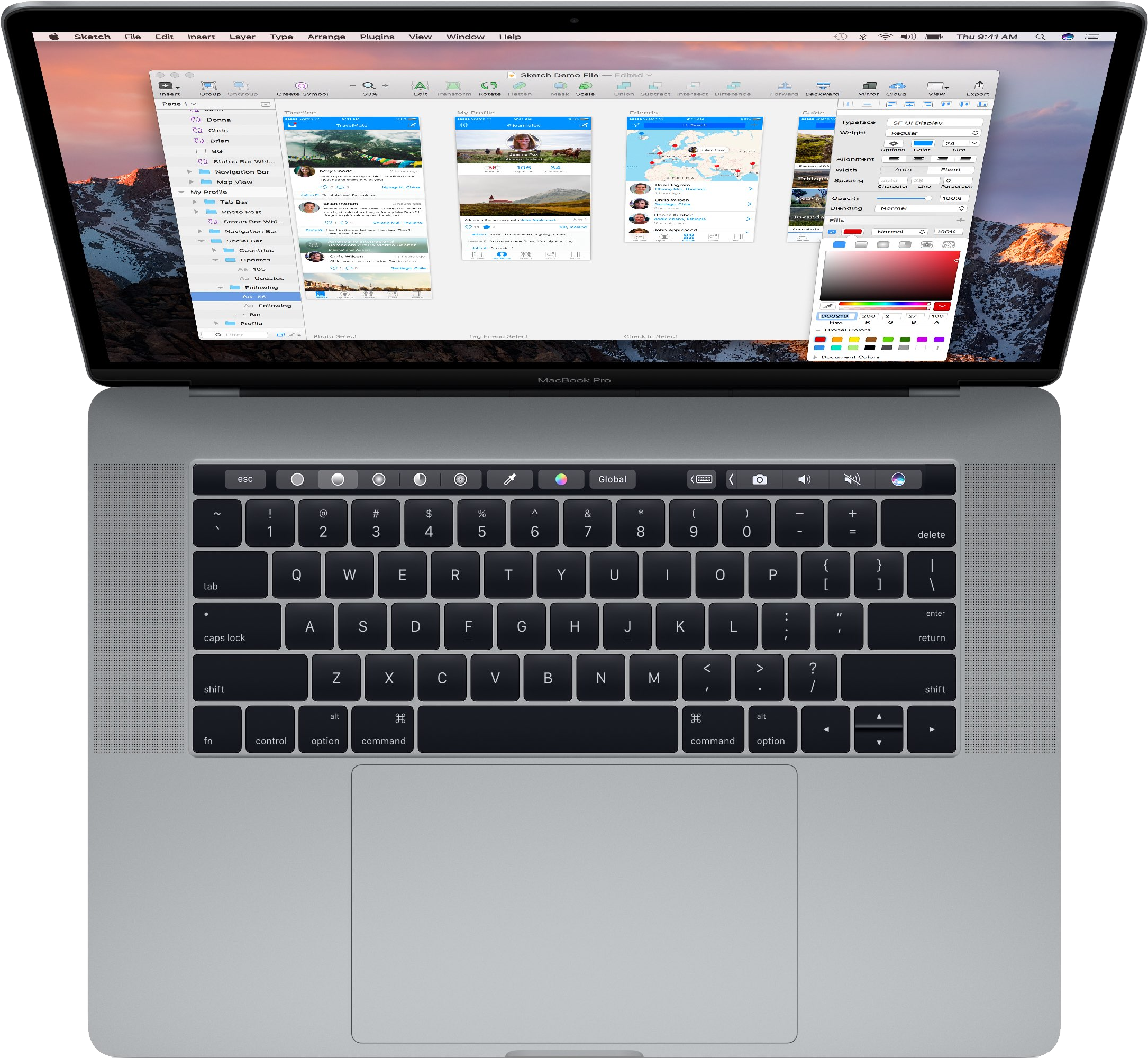 Mac Book Prowith Touch Bar Open PNG image