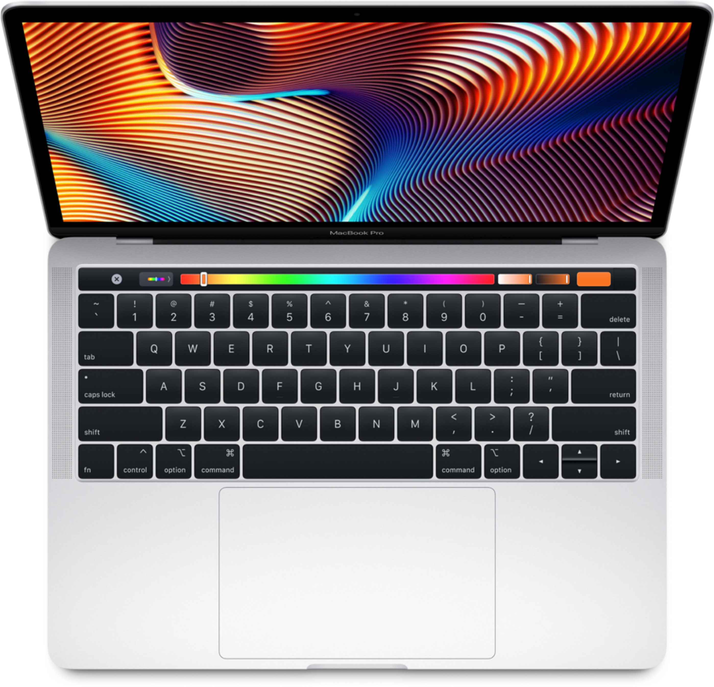 Mac Book Prowith Touch Bar Top View PNG image