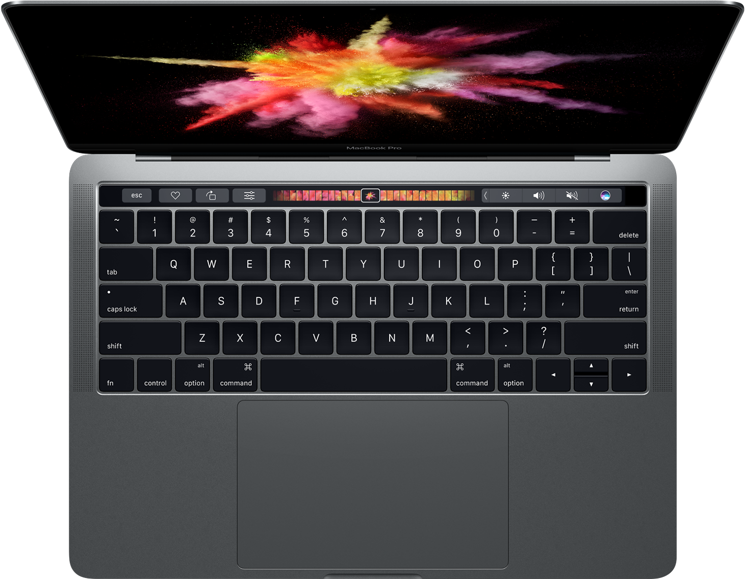 Mac Book Prowith Touch Bar Top View PNG image