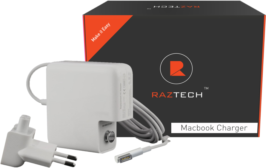 Macbook Chargerand Packaging Raz Tech PNG image