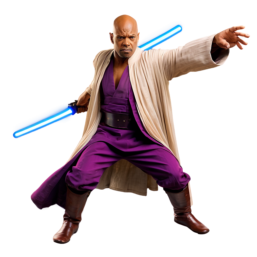 Mace Windu Action Pose Png 06242024 PNG image