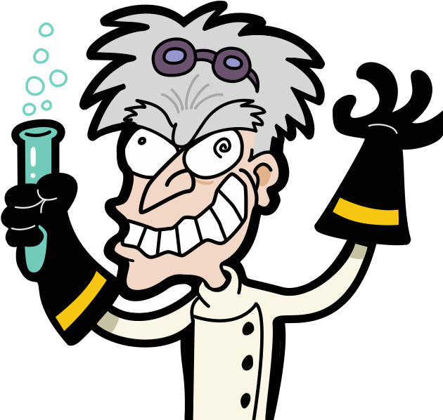 Mad Scientist Cartoon Character PNG image