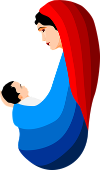 Madonnaand Child Vector Illustration PNG image