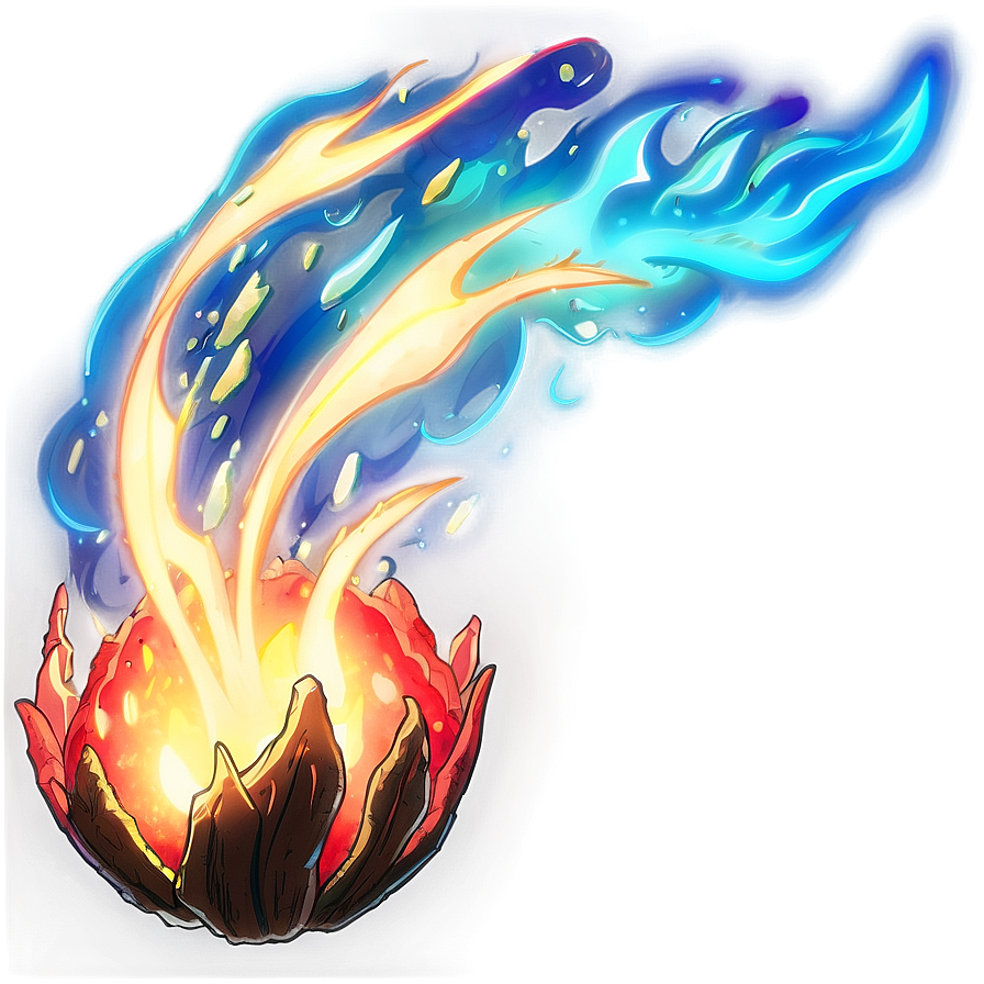 Magic Fire Anime Scene Png Neg60 PNG image