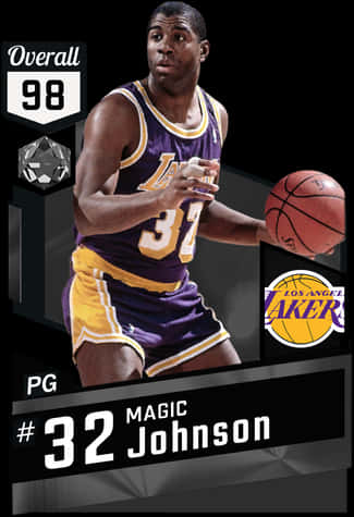 Magic Johnson Lakers Card98 Overall PNG image