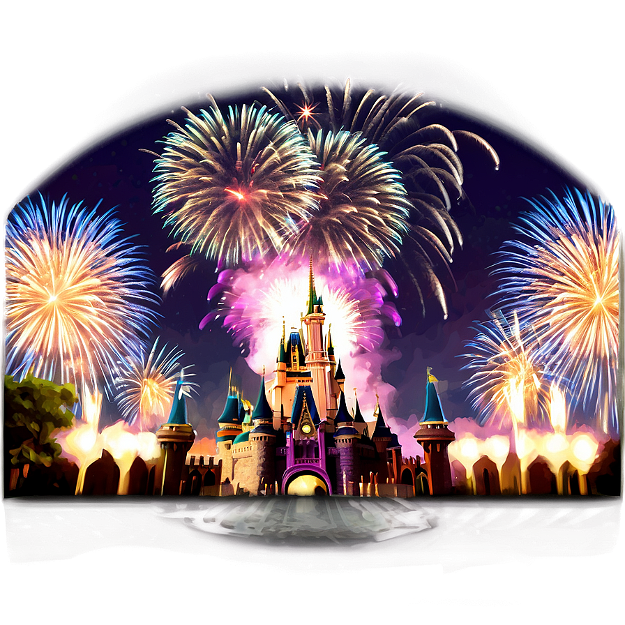 Magic Kingdom Fireworks Display Png 32 PNG image