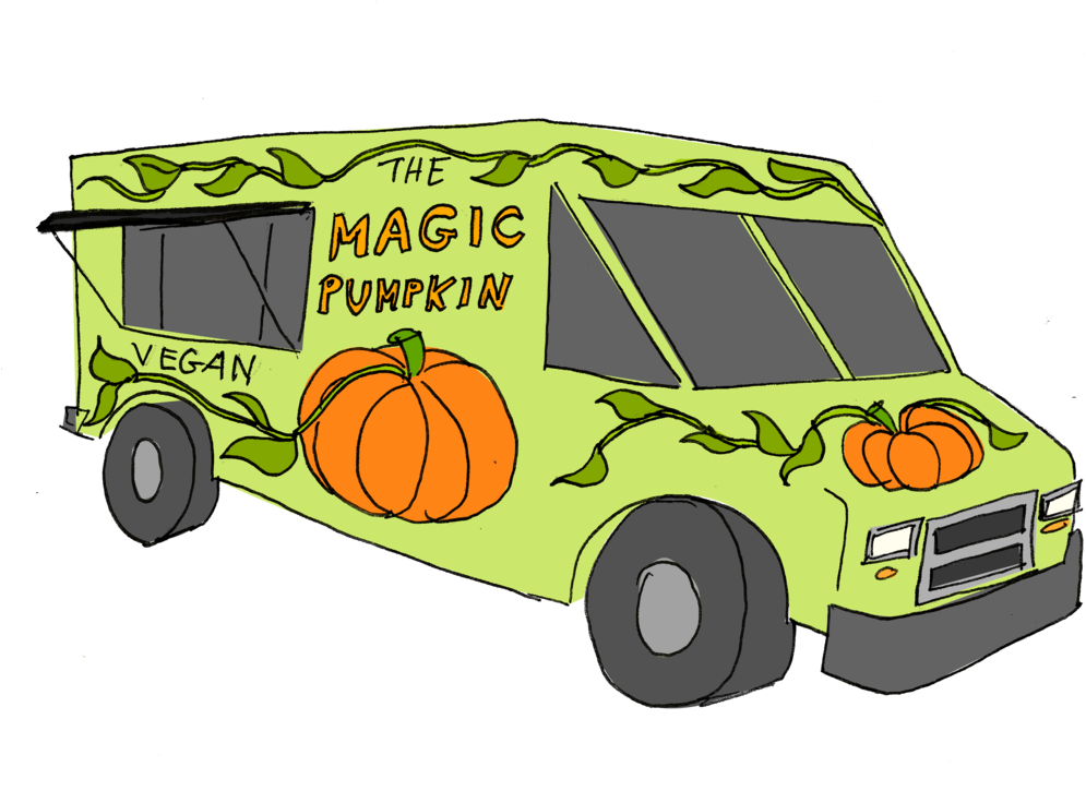 Magic Pumpkin Vegan Food Truck Illustration.png PNG image