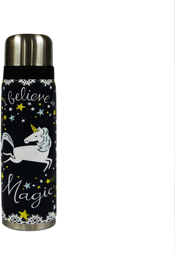 Magic Unicorn Themed Thermal Bottle PNG image