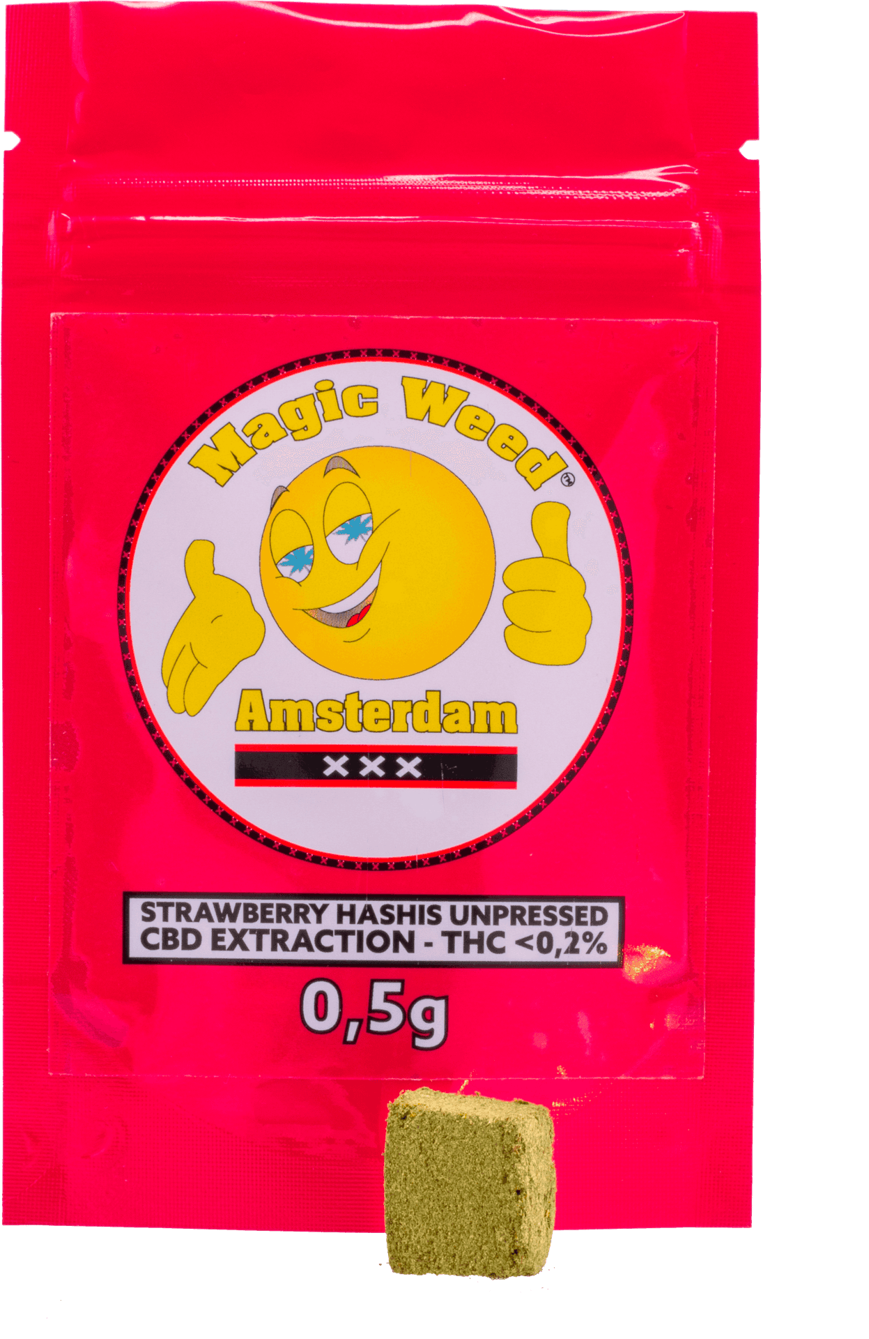 Magic Weed Amsterdam Strawberry Hash C B D PNG image