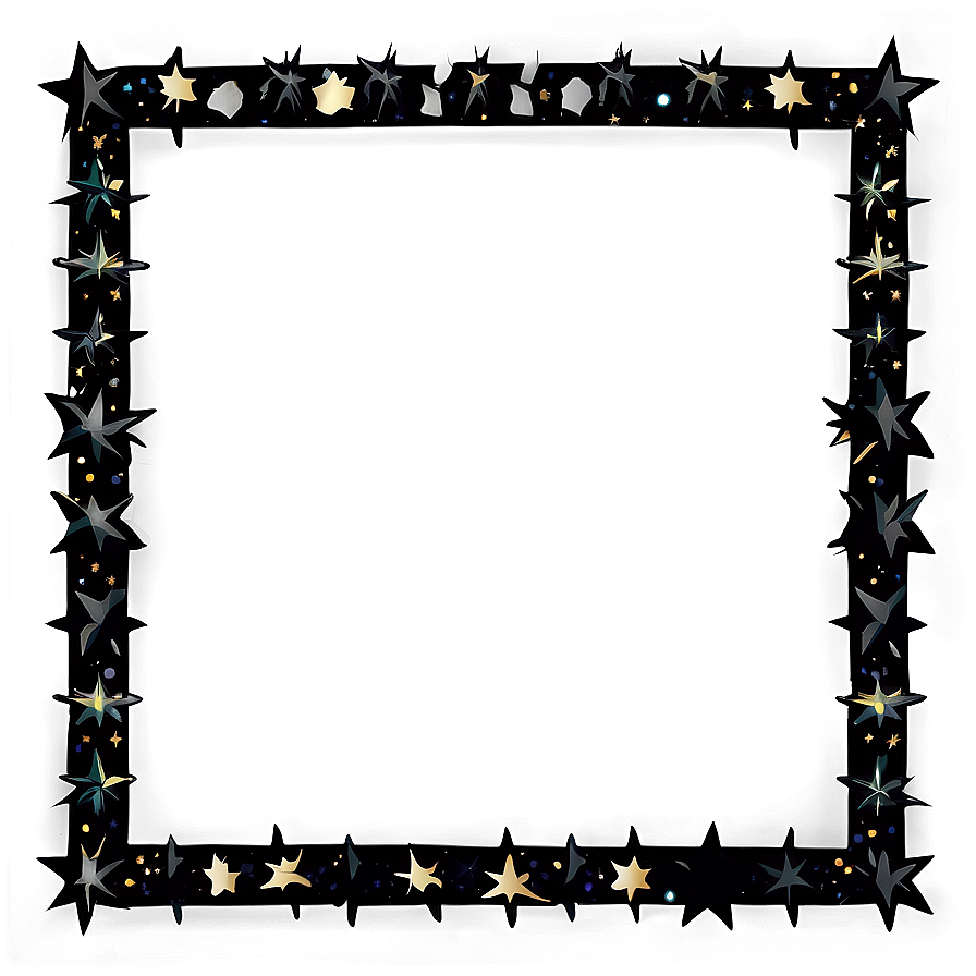 Magical Black Starry Border Png 05252024 PNG image