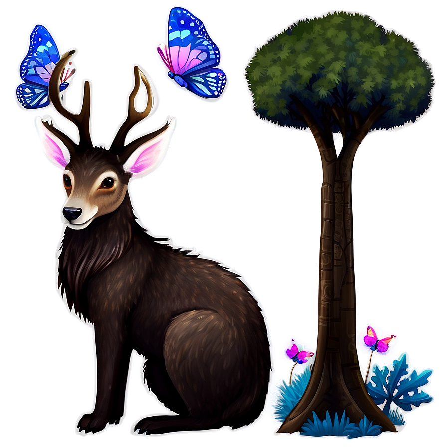 Magical Forest Creatures Clipart Png 06262024 PNG image