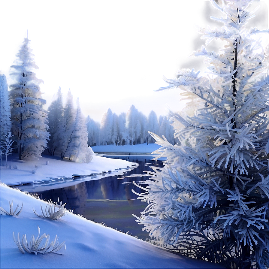 Magical Frosty Landscape Png Coq PNG image