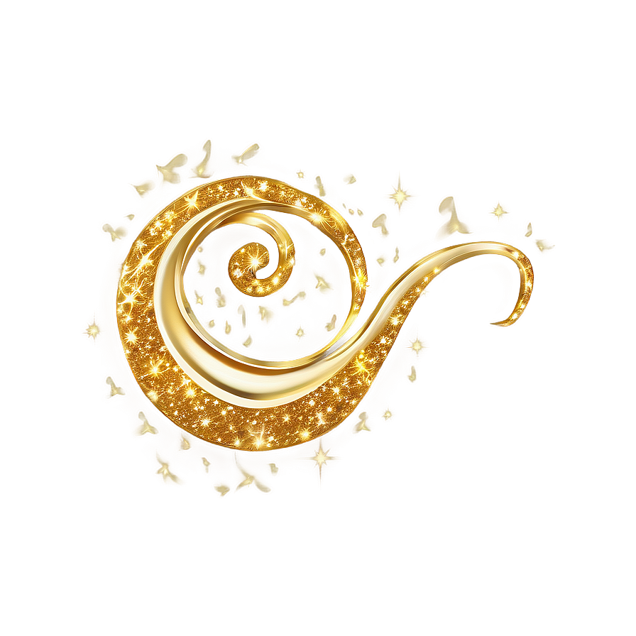 Magical Gold Glitter Swirls Png 21 PNG image