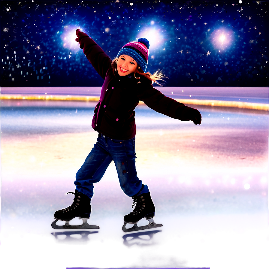 Magical Ice Skating Night Png 06122024 PNG image