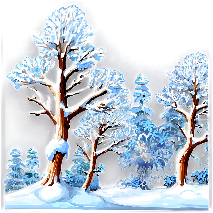 Magical Snow-capped Trees Png 35 PNG image