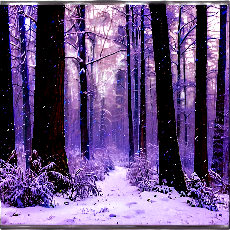 Magical Snowfall Forest Png 06122024 PNG image