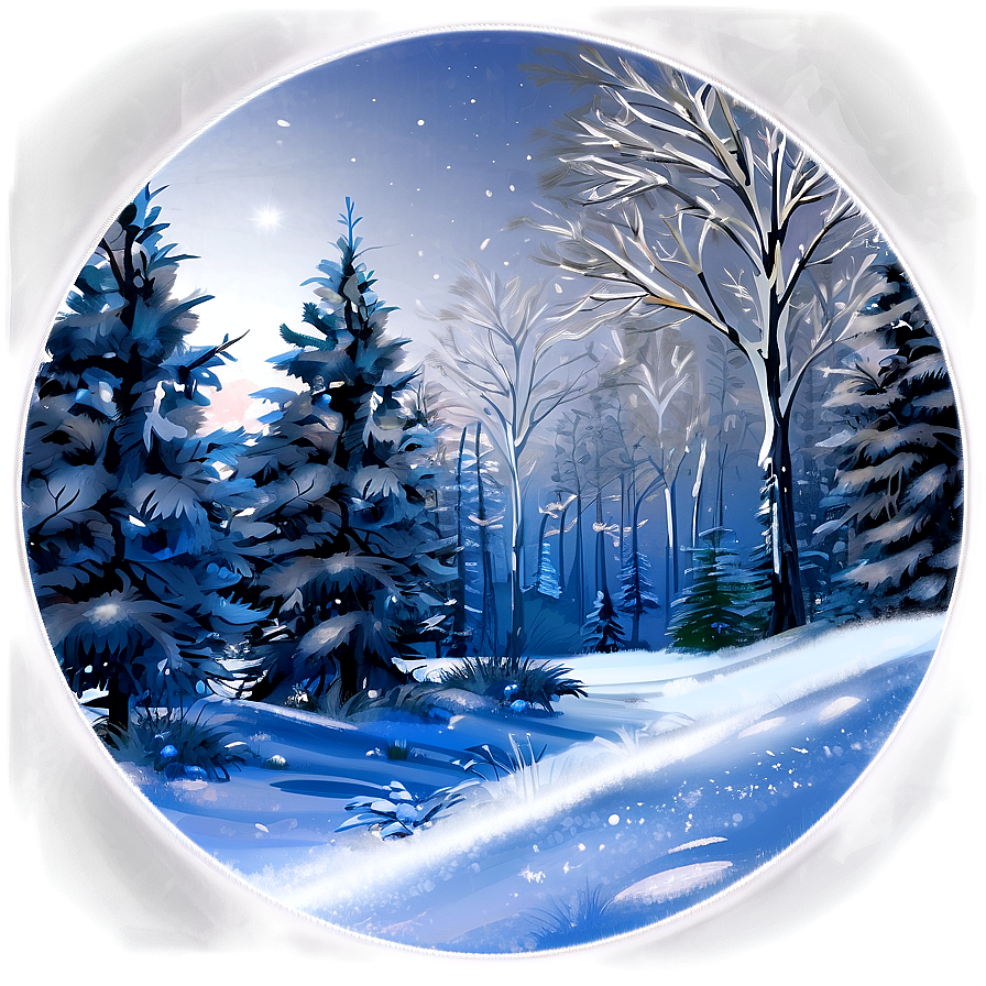 Magical Winter Landscape Picture Png 05212024 PNG image