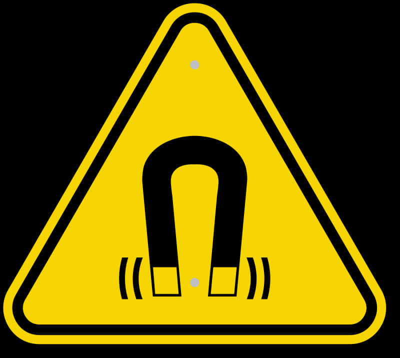 Magnetic Field Warning Sign PNG image