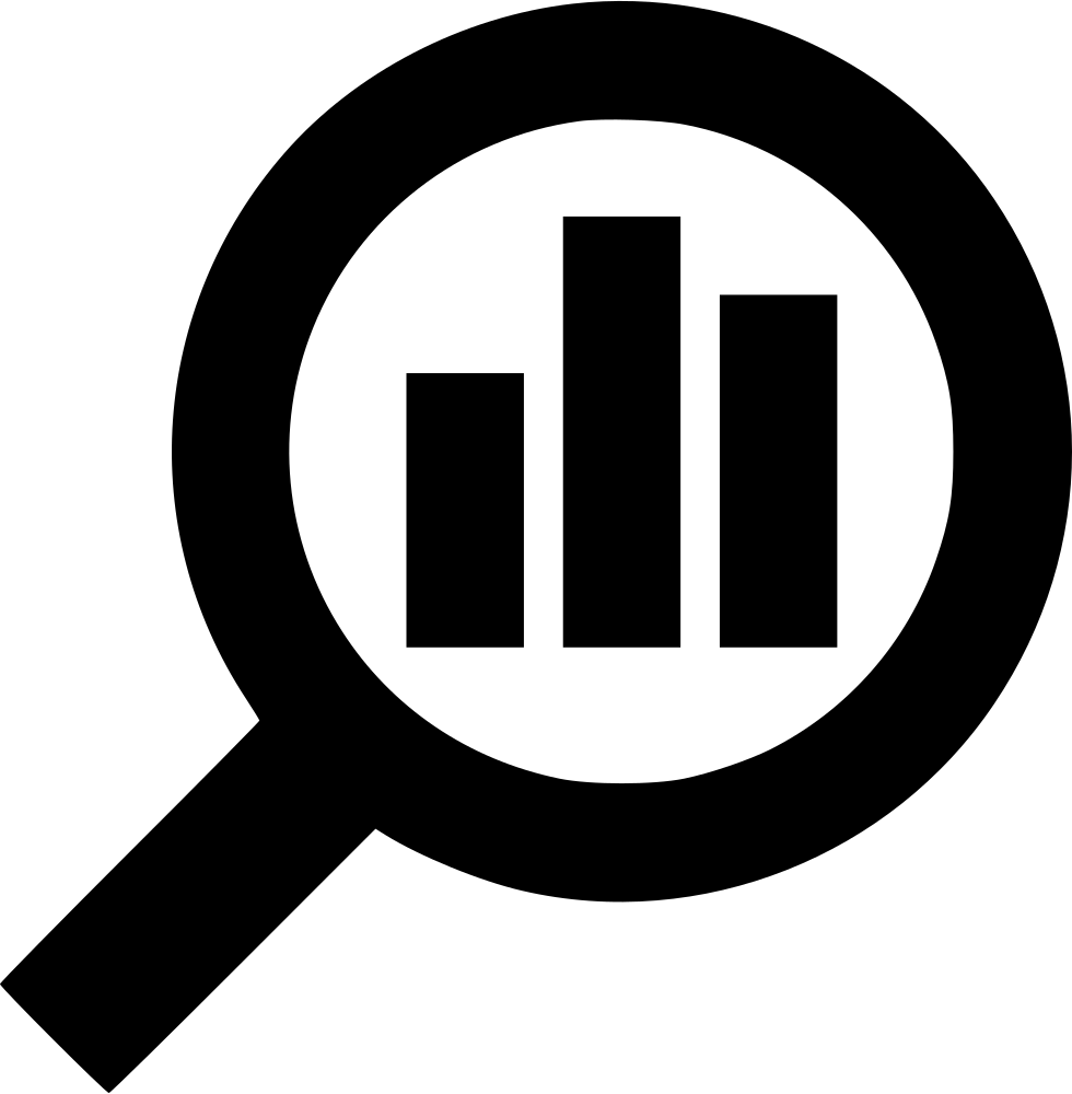 Magnifying Glass Bar Graph Icon PNG image