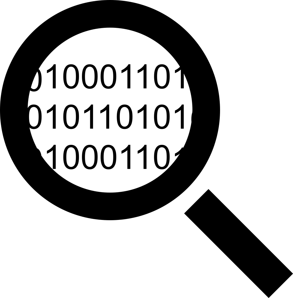 Magnifying Glass Binary Code PNG image