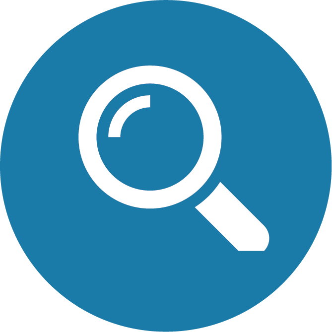 Magnifying Glass Icon Blue Background PNG image