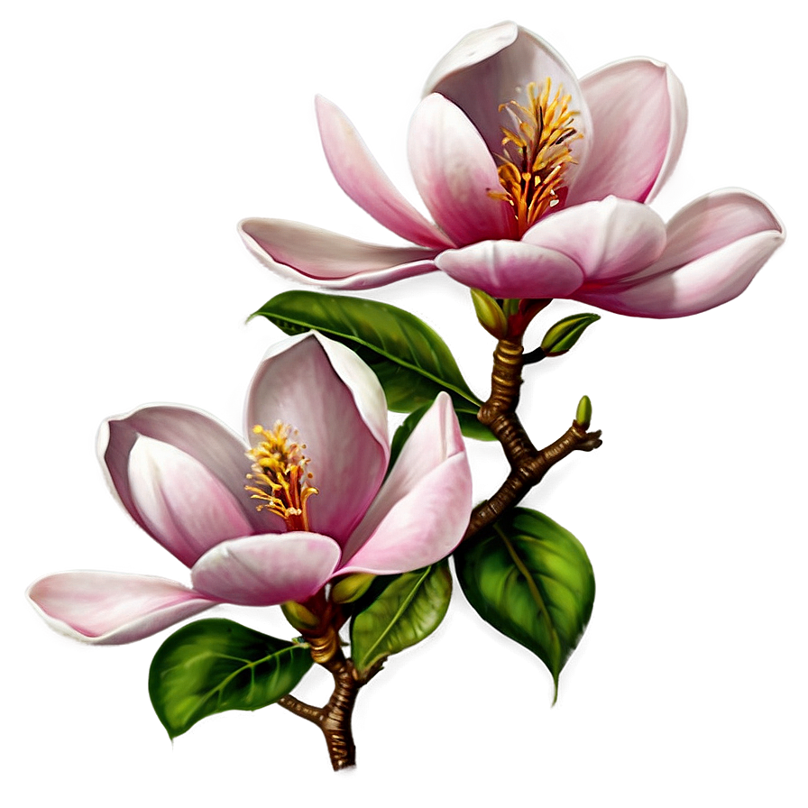 Magnolia Flower Tattoo Design Png Pcu PNG image