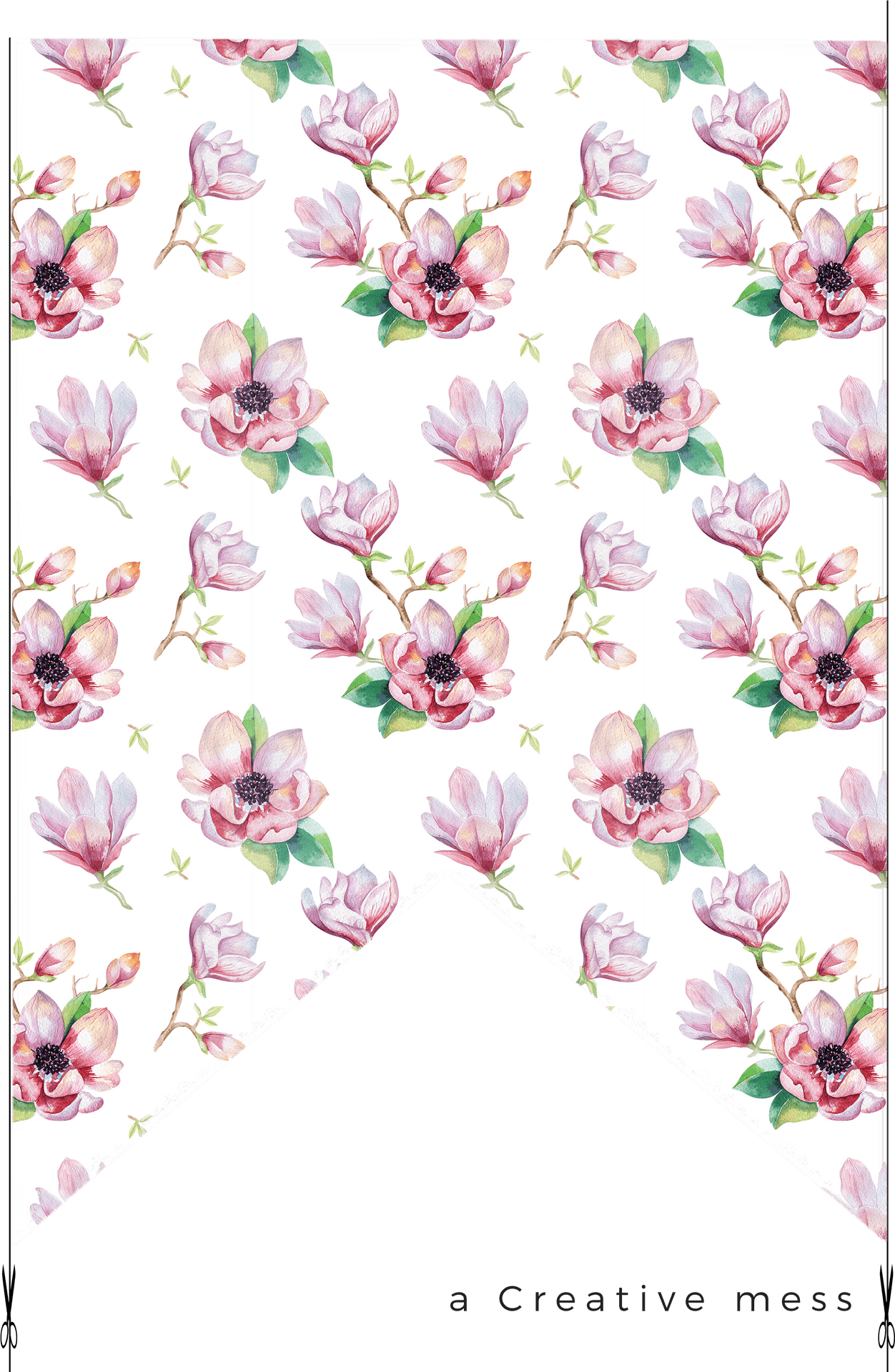 Magnolia Pattern Envelope Design PNG image