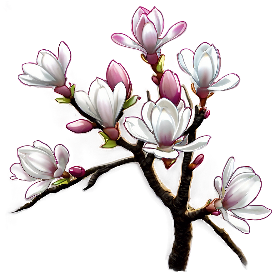 Magnolia Tree In Bloom Png 06212024 PNG image