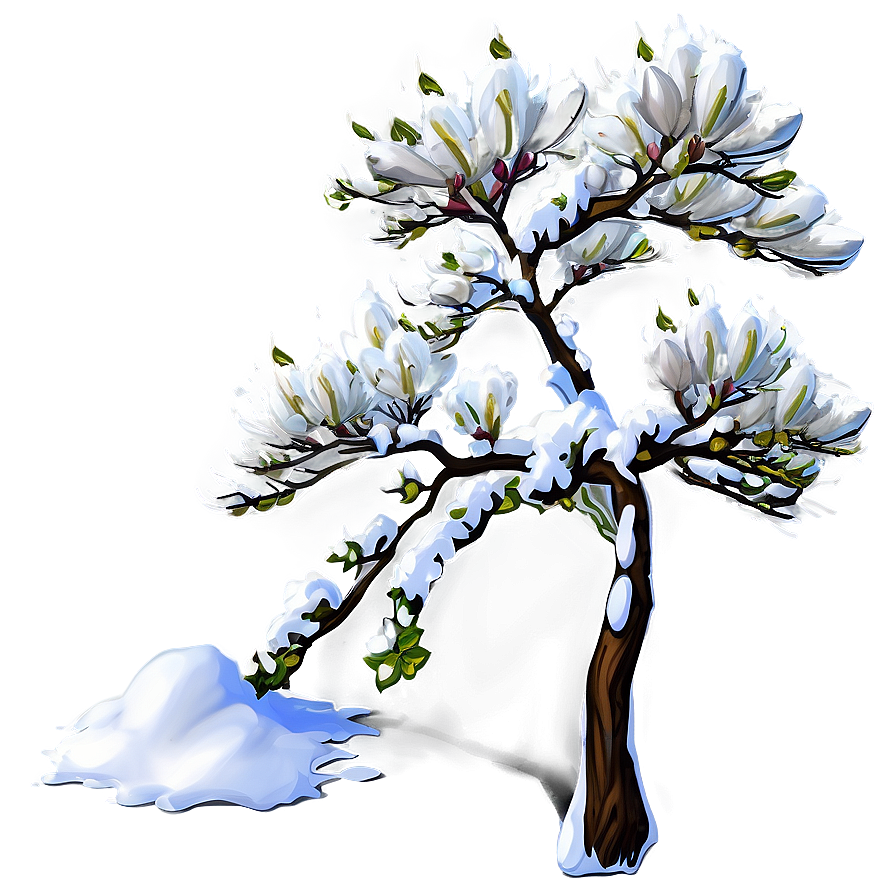 Magnolia Tree In Snow Png Xan20 PNG image